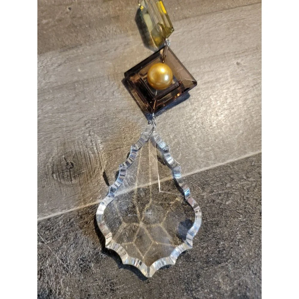 Vintage Plastic gem crystal abstract‎ ornament Xmas tree holiday home decor